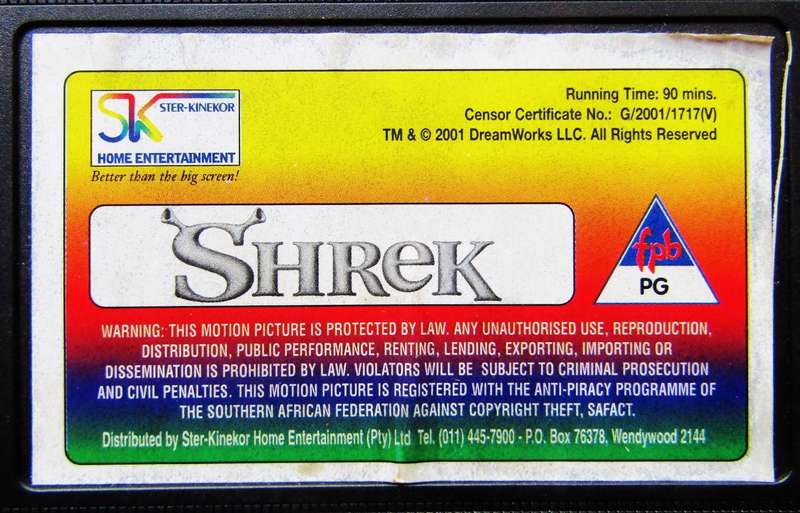 Shrek - Movie VHS Tape (2001)