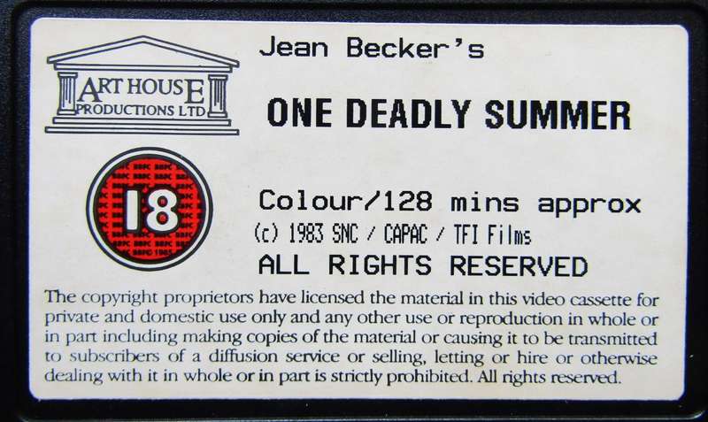 One Deadly Summer - Movie VHS Tape (1983)