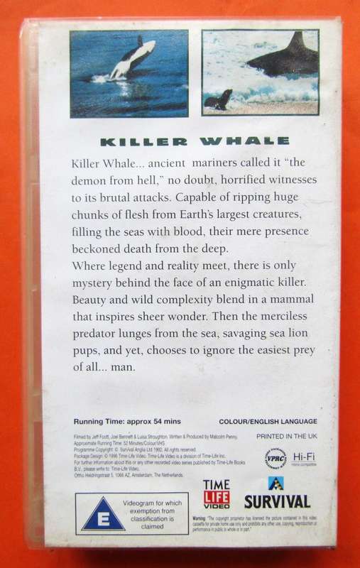 Killer Whale - Predators of the Wild - VHS Video Tape (1996)