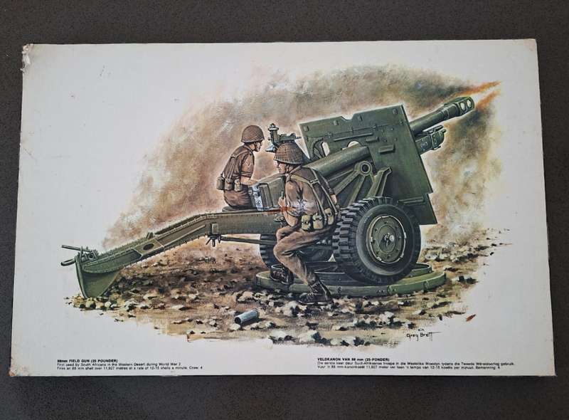 SADF 25 Pounder Field Gun Hardboard Display
