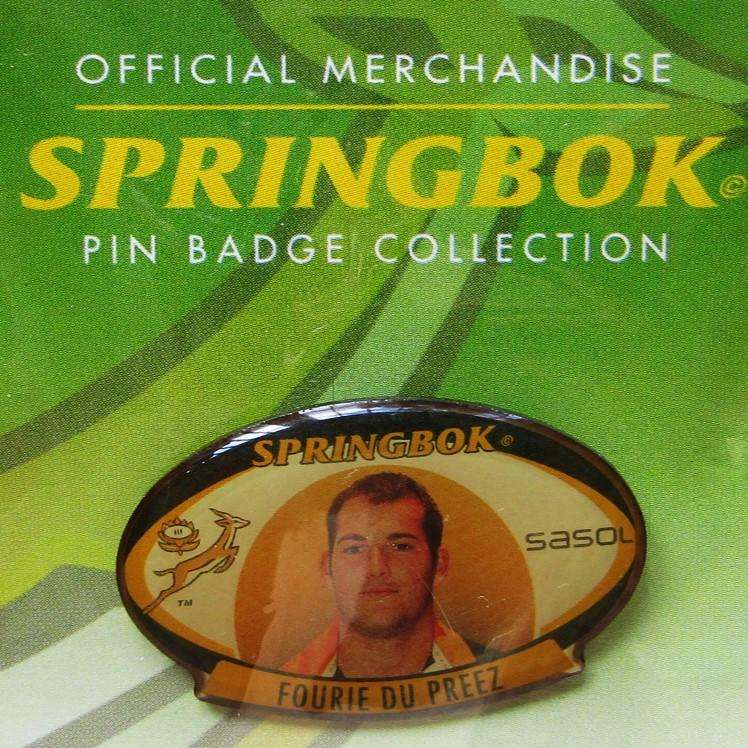 Fourie du Preez Springbok Rugby Pin Badge