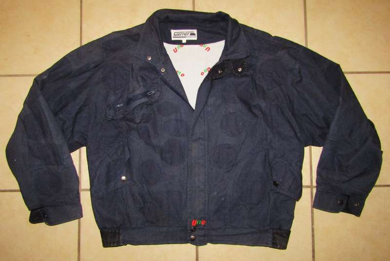Old Uno Motoring Jacket with Badges on the Back