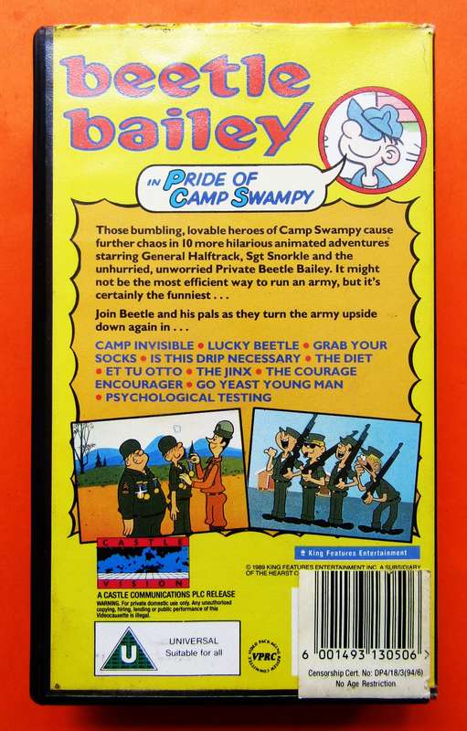 Beetle Bailey - TV Series VHS Tape (1989)