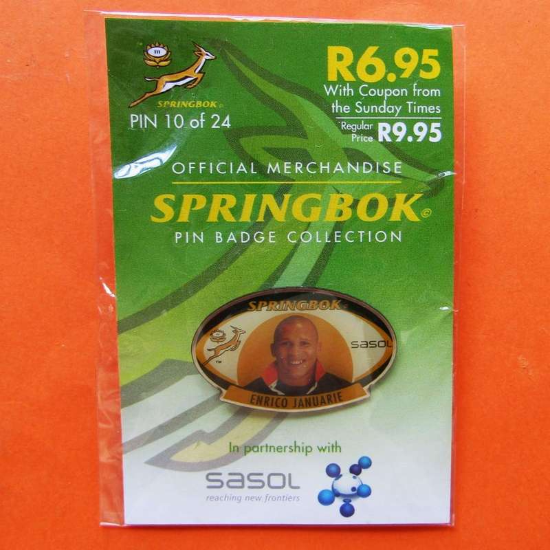 Enrico Januarie Springbok Rugby Pin Badge