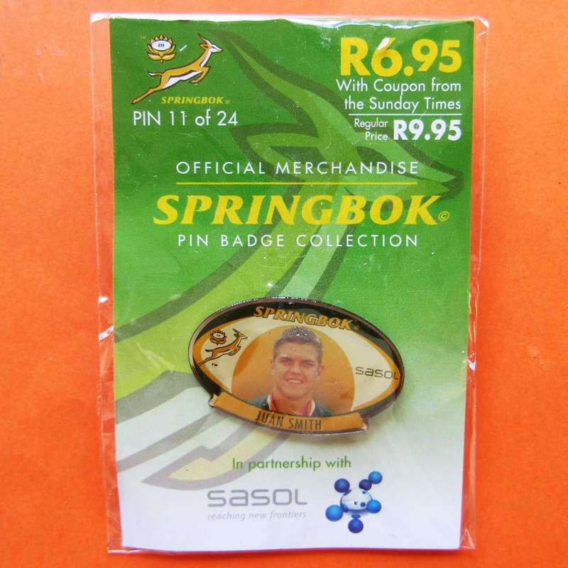 Juan Smith Springbok Rugby Pin Badge
