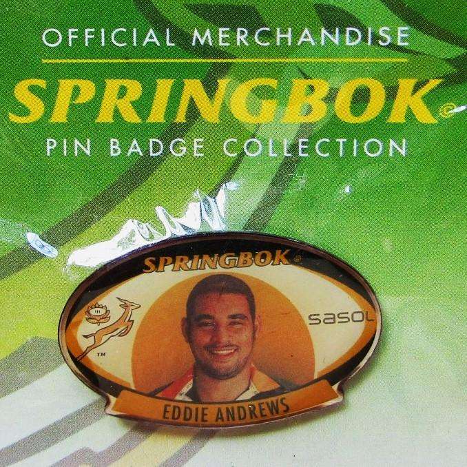 Eddie Andrews Springbok Rugby Pin Badge