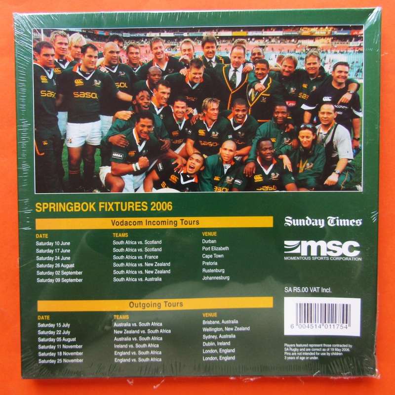 2006 Springbok Rugby Pin Badge Collection Album