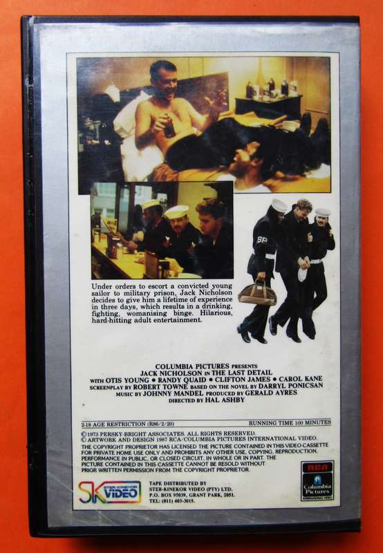 The Last Detail - Jack Nicholson - Movie VHS Tape (1987)