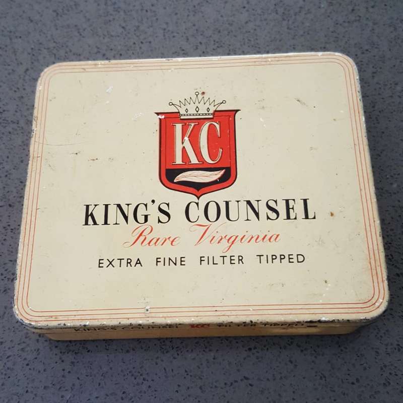 Old King's Counsel Metal Cigarette Tin
