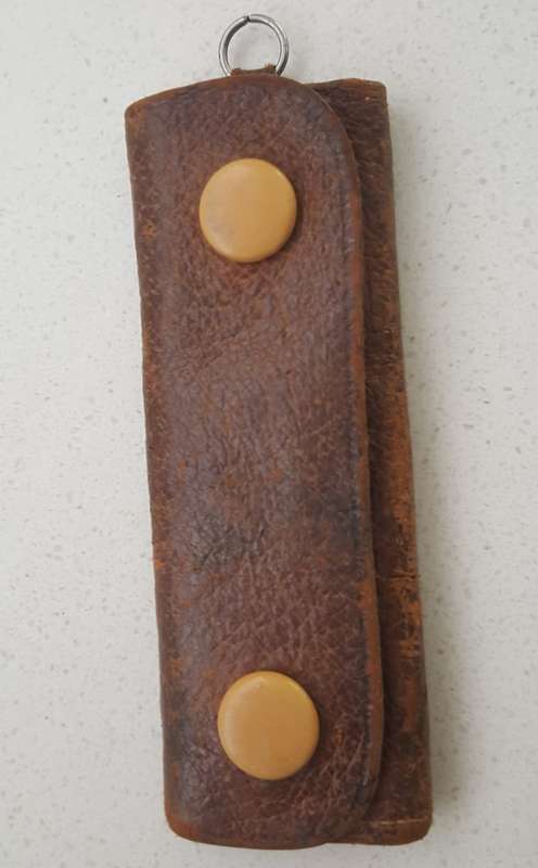 Vintage Leather Coin Holder Key Ring