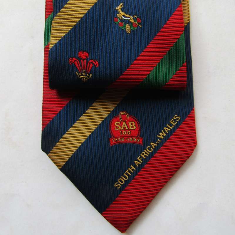 1995 Springboks vs Wales Rugby Neck Tie