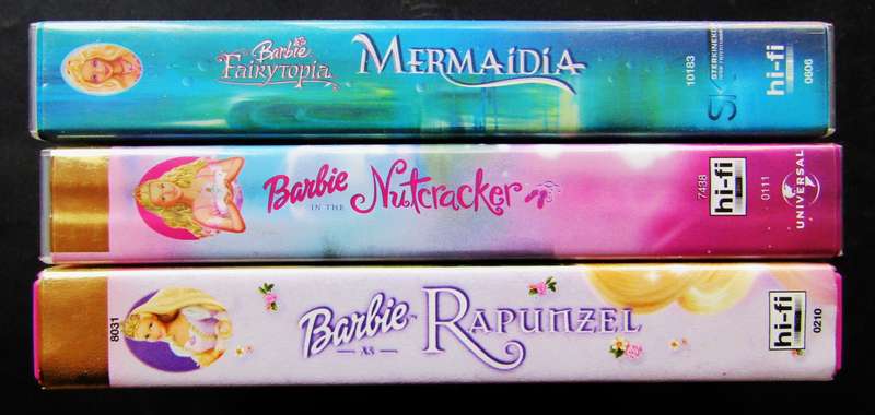 Lot of 3 Barbie VHS Video Tapes