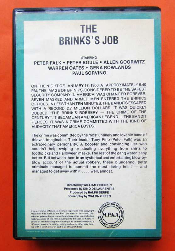 The Brink's Job - 70's Movie VHS Tape