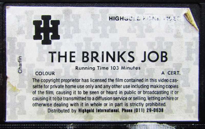 The Brink's Job - 70's Movie VHS Tape
