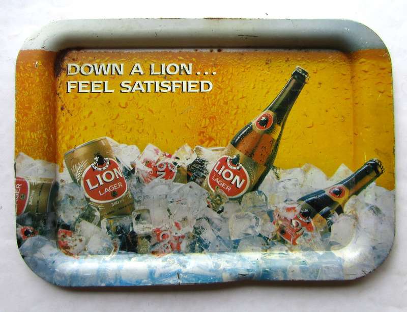 Old Lion Lager Beer Metal Bar Tray