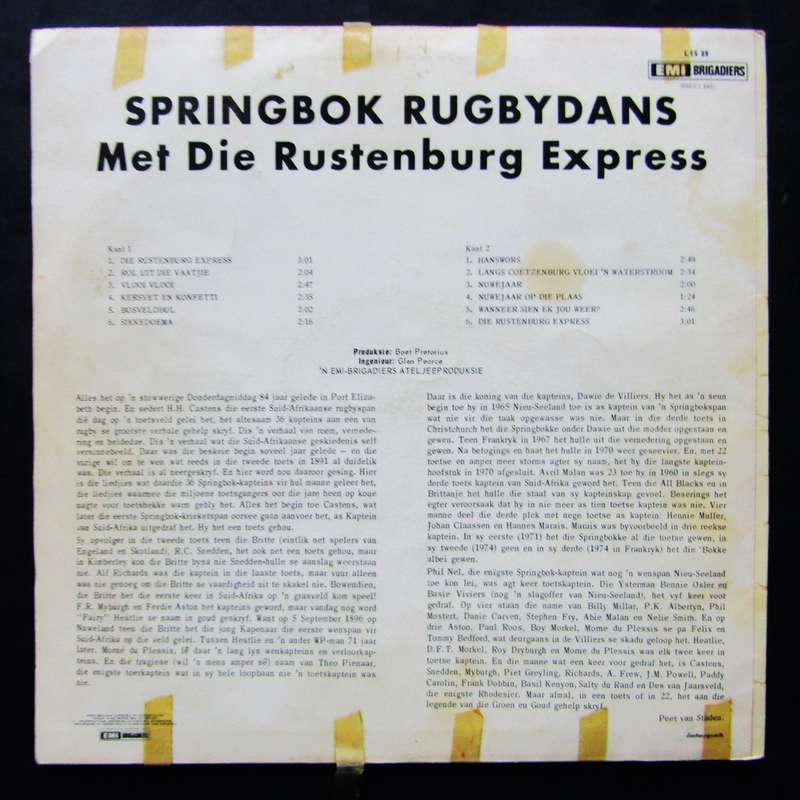 1975 Springbok Rugby Dans LP Plaat