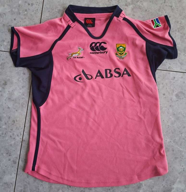 Old Pink Springbok Rugby Jersey - Women's Size 14