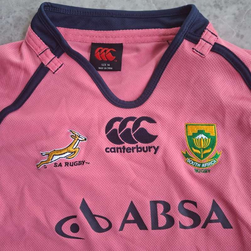 Old Pink Springbok Rugby Jersey - Women's Size 14