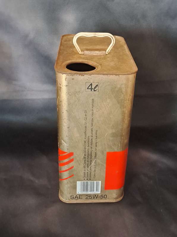 Vintage 4L Caltex SAE 25W-50 Supreme Vyfster Motor Olie Meergraad