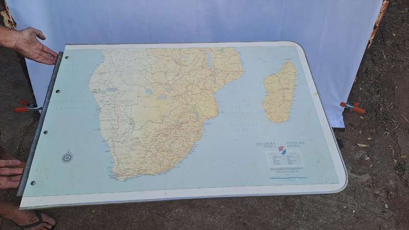 Vintage JURGENS SOUTH AFRICA MAP FOLDABLE TABLE