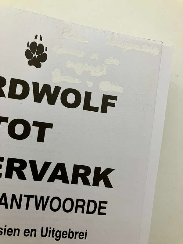 Aardwolf tot Ystervark - Riëtte. Sagteband. 2e Uitg. ongedateer