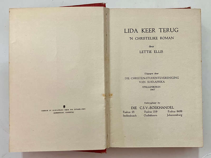 Lida Keer Terug - Lettie Ellis. Hardeband, 1e Druk. 1947
