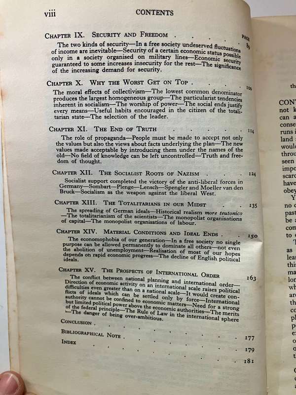 The Road to Serfdom - FA Hayek. Softcover, 1st Paperback Ed. 1962