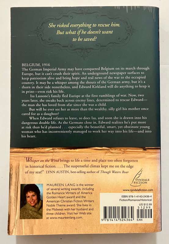 Whisper on the Wind: The Great War Series #2 - Maureen Lang. Softcover, 2010