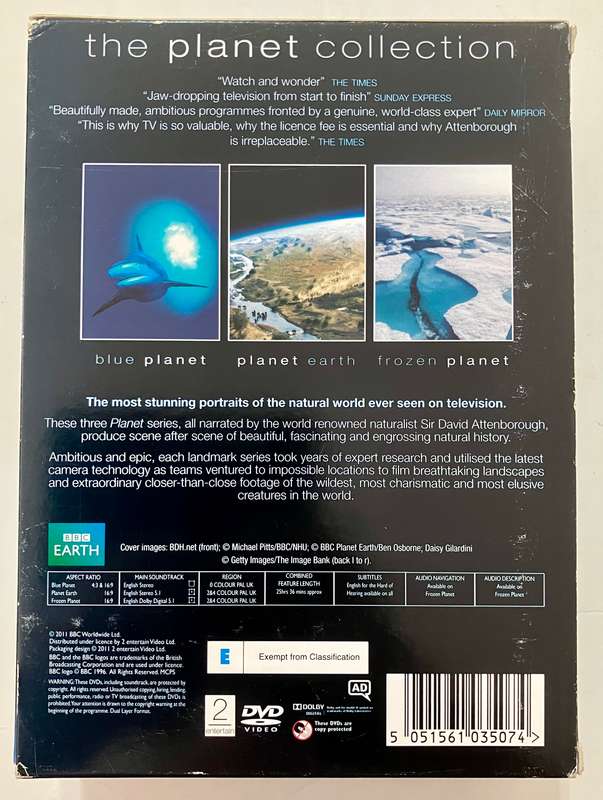 The Planet Collection: 12-DVD Box Set, narrated by Sir David Attenborough