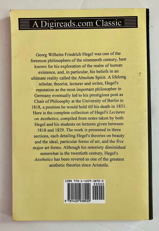 Introductory Lectures on Aesthetics - Georg WF Hegel. SC, 2010