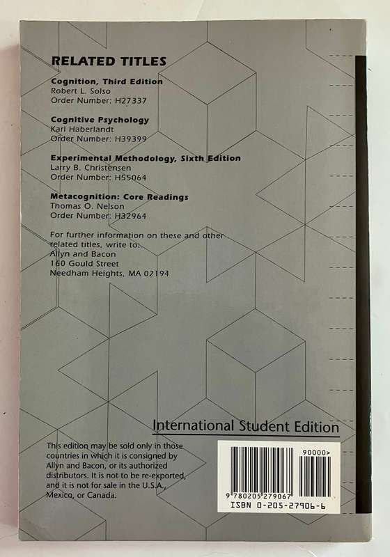 Thinking Critically About Research Methods - John G Benjafield. SC, 1st Ed. 1994
