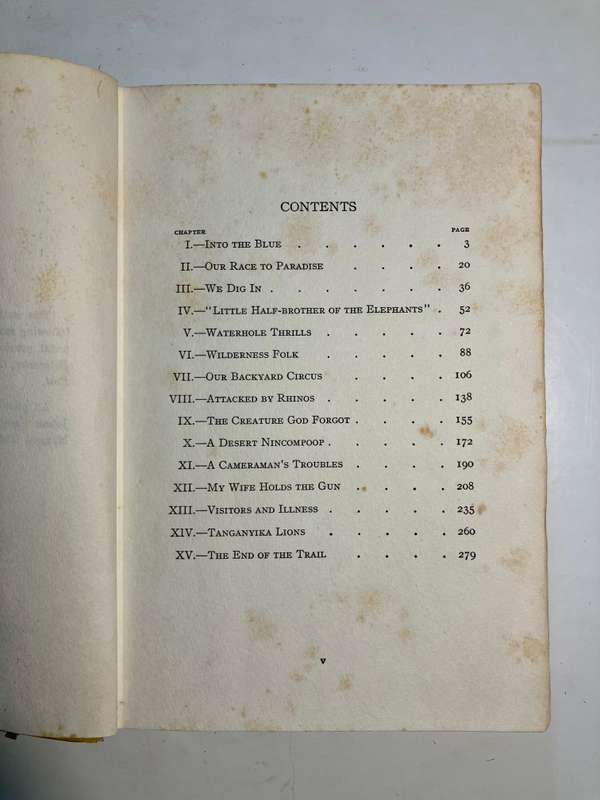 Safari - Martin Johnson. Hardcover no dj. 1st Ed. 1928
