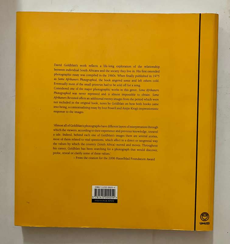 Some Afrikaners Revisited - David Goldblatt. Softcover, 1st Ed. 2007