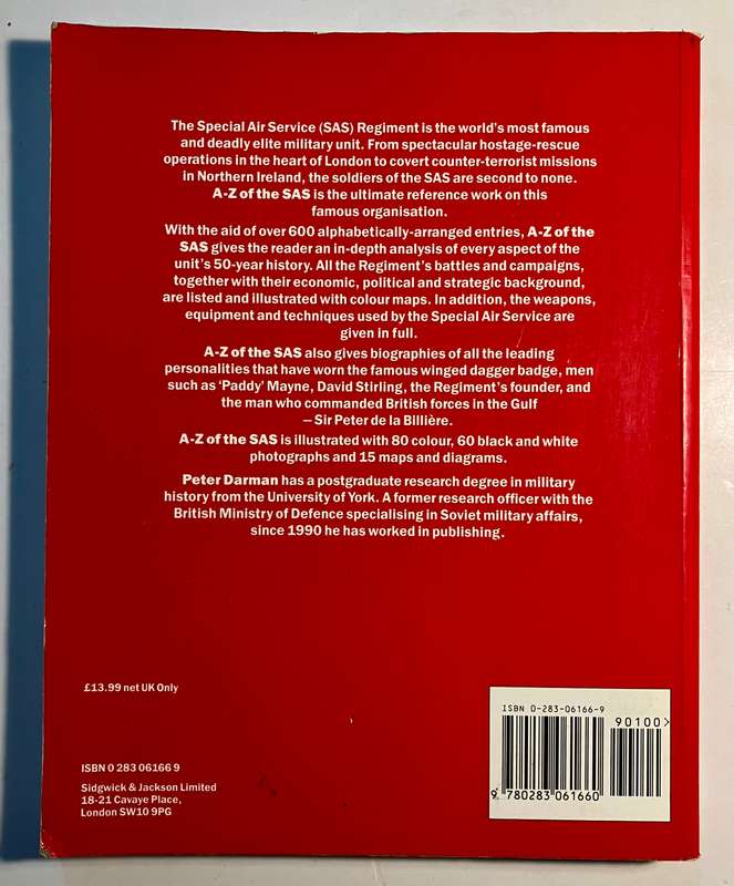 A-Z of the SAS - Peter Darman. Softcover, 1st paperback Ed. 1993