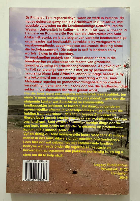 Die Groot Suid-Afrikaanse Grondskandaal - Dr Philip du Toit. Sagteband, 1e Uitgawe, 2004
