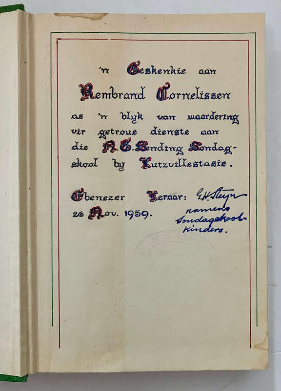 Die Twee Volkspilare - J R Albertyn. Hardeband met sj, 1e Uitg, 1951
