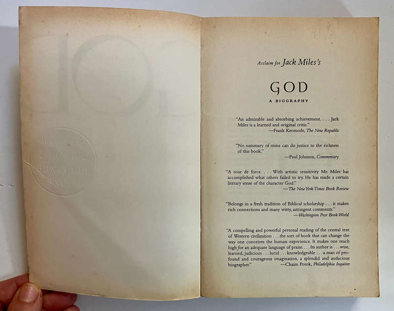 God: A Biography - Jack Miles. Softcover. 1st Vintage Books Ed. 1996