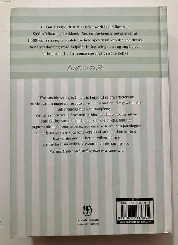 Kos vir die Kenner- C Louis Leipoldt. Hardeband, geen sj. 3e uitg. 1e dr. 2011