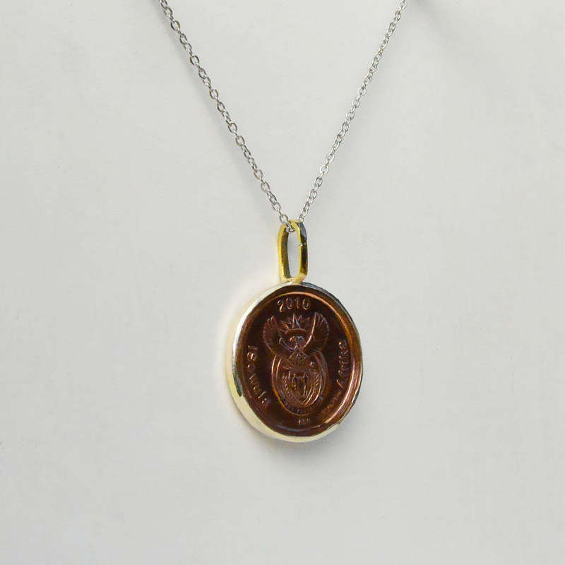 South African 5 Cent Coin Pendant Necklace