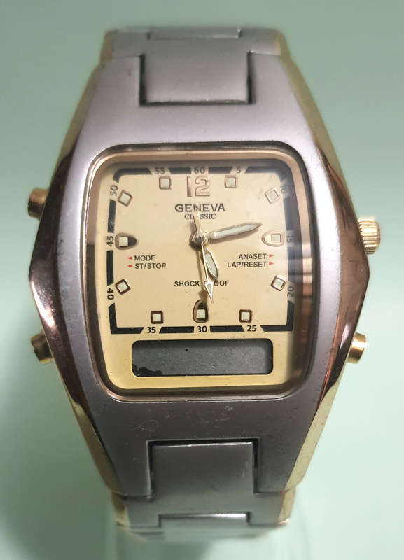 GENEVA - Authentic Branded Gents Analogue and Digital Watch - Damaged Mechanism