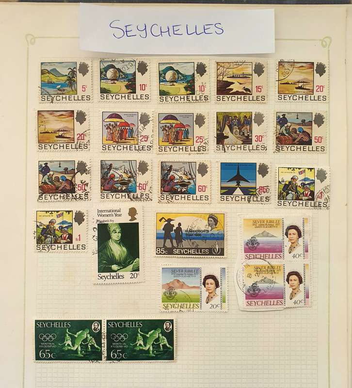 Stamp Lot - Mauritius, Seychelles, Maldives, Bahamas, Bermuda, Cayman Isl, Antigua, trinidad Tob