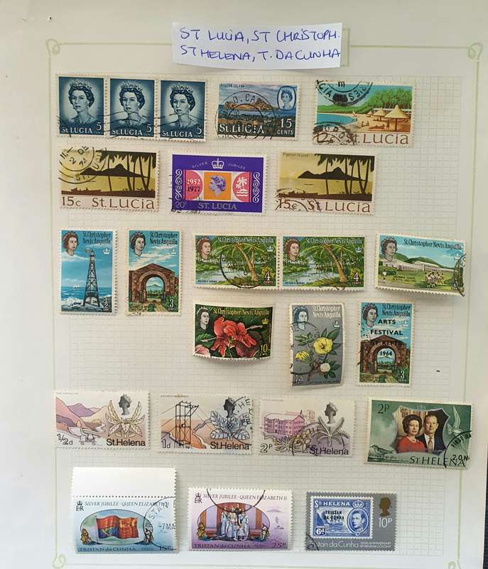 Stamp Lot - Isle Of Man, Guernsey, Jersey, St Lucia, St Christopher, St Vincent, St Helena, Tristan