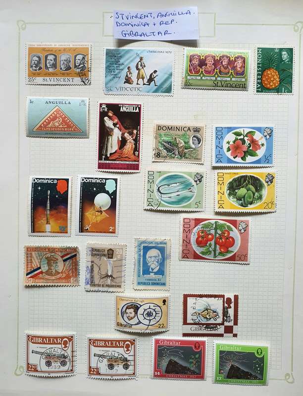 Stamp Lot - Isle Of Man, Guernsey, Jersey, St Lucia, St Christopher, St Vincent, St Helena, Tristan