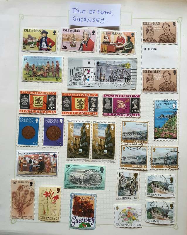 Stamp Lot - Isle Of Man, Guernsey, Jersey, St Lucia, St Christopher, St Vincent, St Helena, Tristan