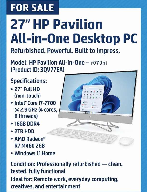 HP Pavilion All in One desktop