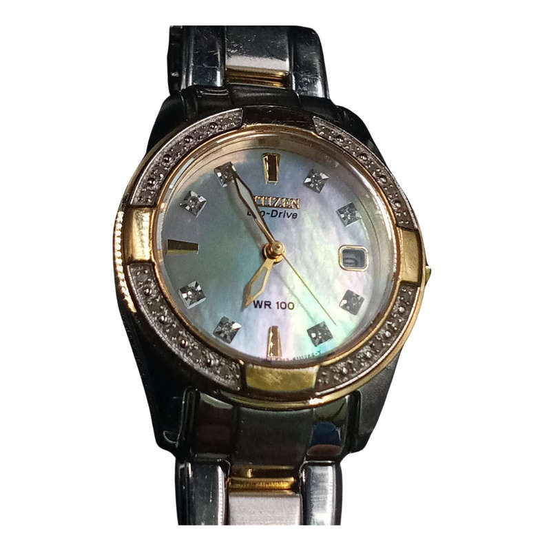 Citizen Women's Regent 28 Diamond Stainless Steel & Gold IP Watch - Eco Drive