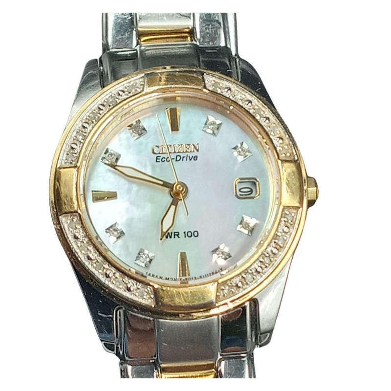 Citizen Women's Regent 28 Diamond Stainless Steel & Gold IP Watch - Eco Drive