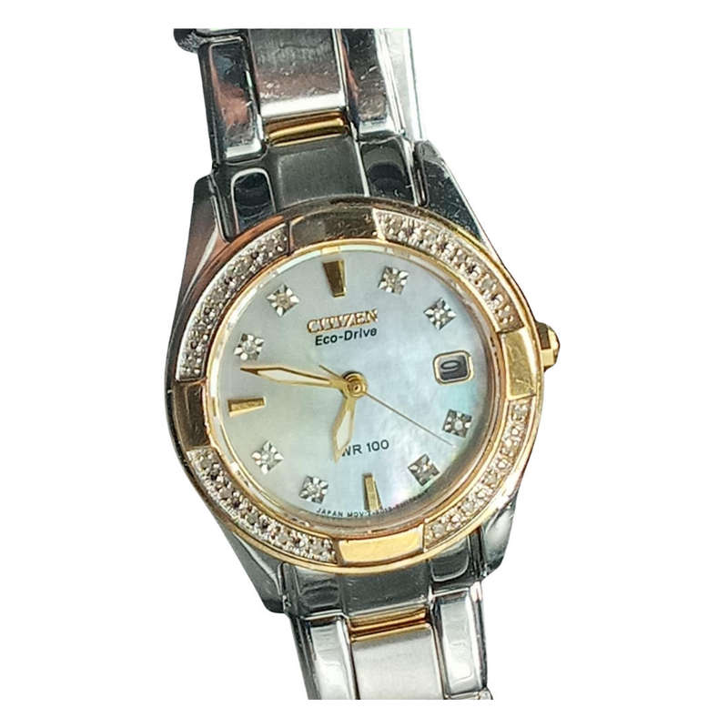 Citizen Women's Regent 28 Diamond Stainless Steel & Gold IP Watch - Eco Drive