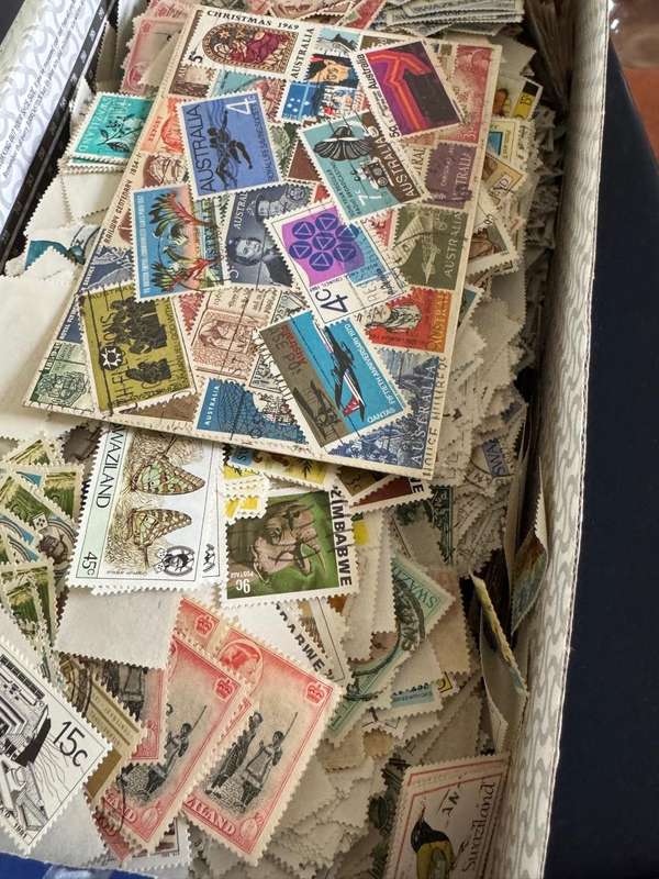 STAMPS - SHOE BOX FULL FROM EVERYWHERE