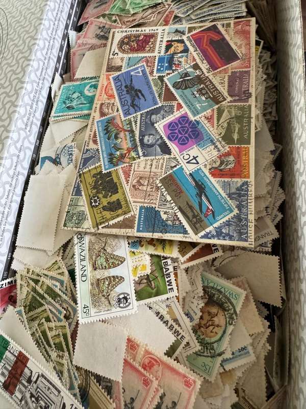 STAMPS - SHOE BOX FULL FROM EVERYWHERE